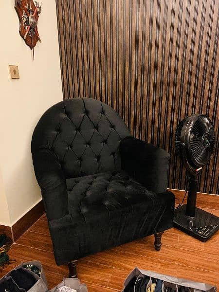 Bedroom Velvet Chair Excellent Condition 0