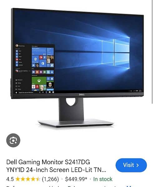 Dell 24inch 2k 165hz gaming monitor model S2417DG 8