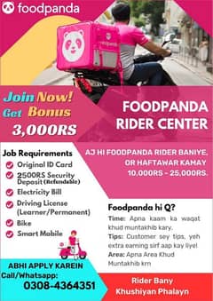 Foodpanda Rider Job