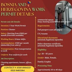 JOB OFFER BOSNIA AND HERZEGOVINA WORK PERMIT