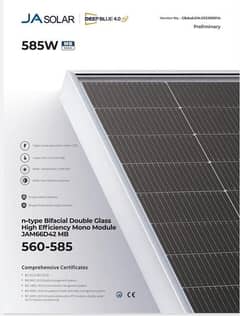JA/Canadian N type Bifacial 585w/Solar Panels/solar inverters for sale