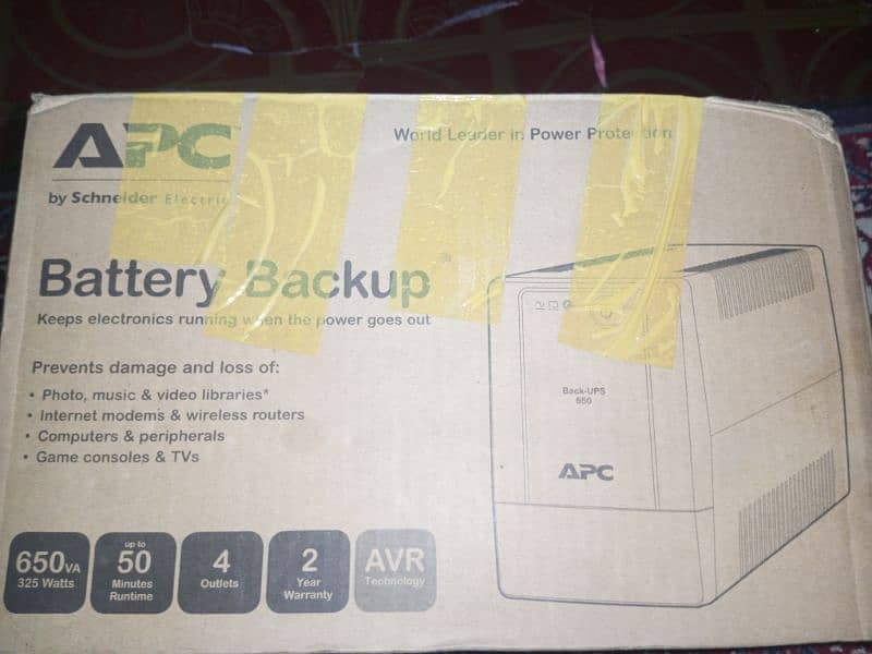 APC Battery Backup UPS 650VA 1