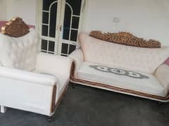 5 seater sofa with 1 large fancy table and 2 small tables