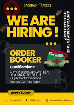 ORDER BOOKER REQUIRED For Medicine Distribution Company