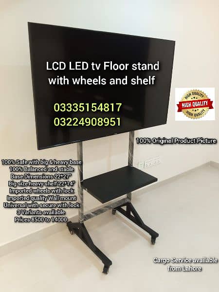 LCD LED tv Floor stand with wheel For office home school IT Event Expo 0