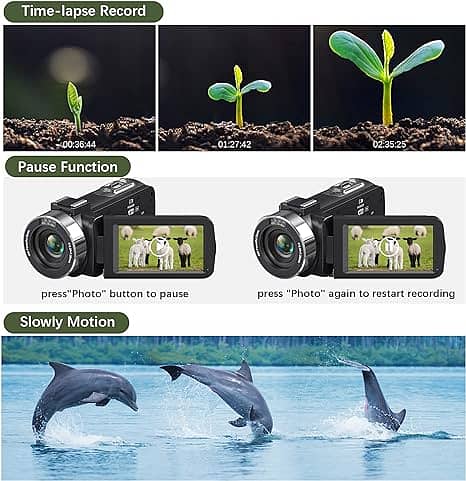 4K Video Camera Camcorder 48MP 30FPS with IR Night Vision,18X Digital 2