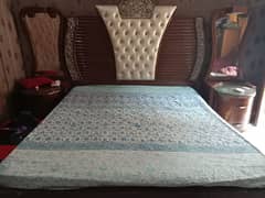 king size bed with side tables mattress and dressing