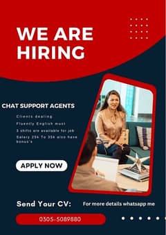 CHAT SUPPORT AGENTS // BEST JOB OPPORTUNITY FOR STUDENTS