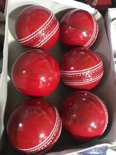 Cricket Red Hard Ball for Match - Set of 6