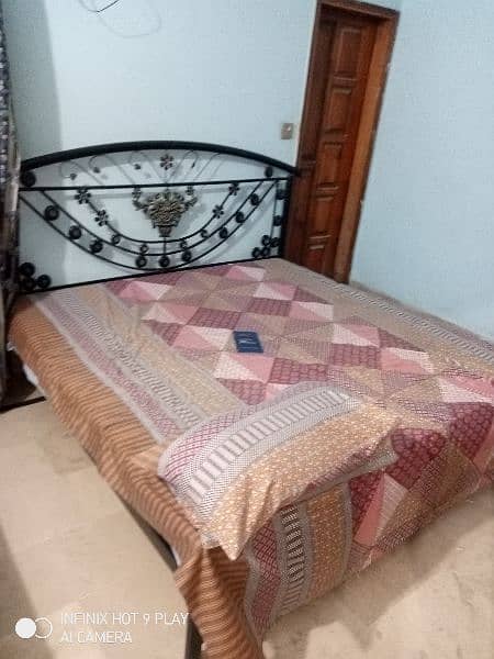 iron bed available for sell with mattress 1