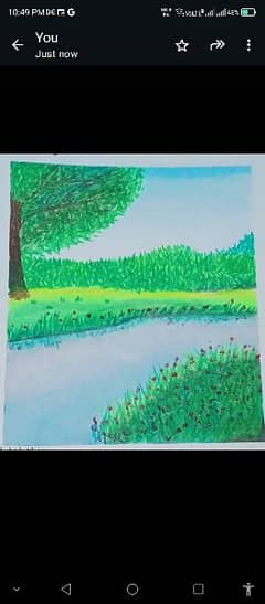 Oil pastel landscape painting