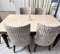 6 seater Marble Top Dinning Table
