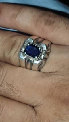 high quality blue sphire(neelam) silver ring