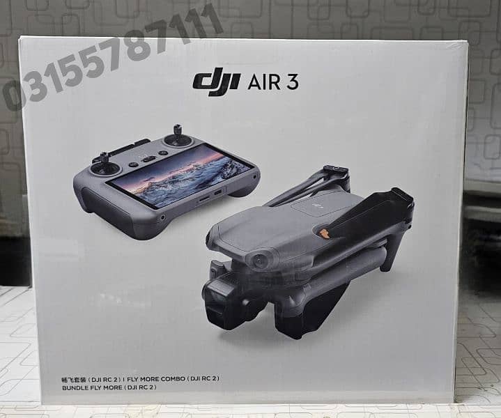 DJI Air 3 FlyMoreCombo RC2 Seal Pack Non Active Drone 0