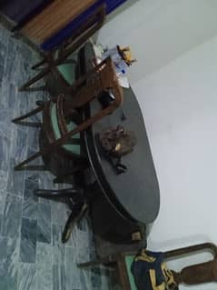 4 chairs and  dinning table