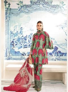 ##Women's  3 PC Unstitched Digital printed Lawn