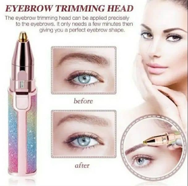 2 in 1 Rechargeable Flawless Eye Brow, Facial Hair Remover Machine 5