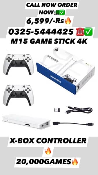 M15 GAME STICK USB CONSOLE WITH XBOX CONTROLLER 20,000 GAMES IN STOCK 0