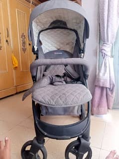 Tinines Baby Grey Stroller with 5 point Safety Harness new condition