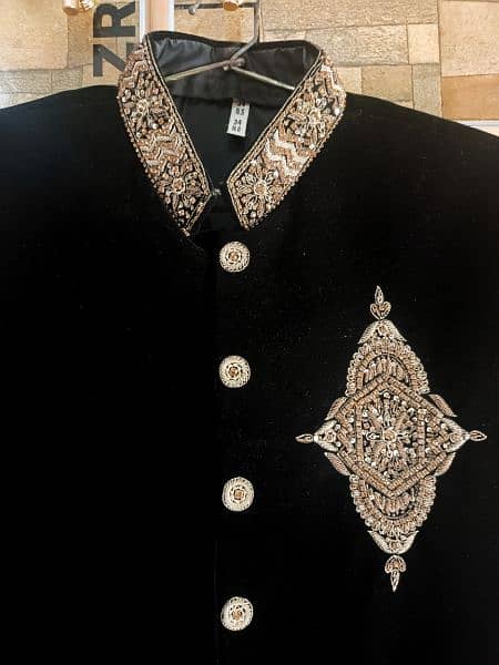 Groom Sherwani Black with Qulla 0