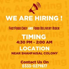 Pizza Chef & Rider Job Available