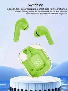 Air31 Wireless Earbuds - Crystal Clear Design with Silicone Pouch