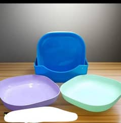 10pcs colorful plates set with stand