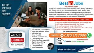 Assignment Writing jobs & Simple Data Entry jobs l Daily basis payout