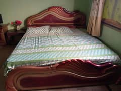 Double Bed with Mattress and 2 side Tables