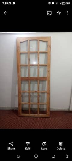 wooden glass door 7/ 3.5 ft 0