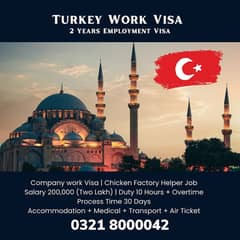 Turkey Work Visa | 2 Years | Salary 2 Lakh