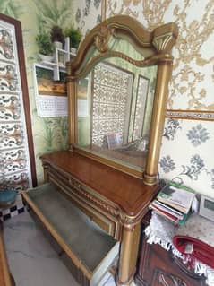 Wooden Dressing Table with Stool