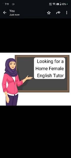 Looking for a home female english teacher