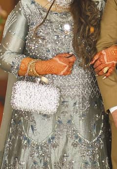 Silver Grey Walima Bridal Dress