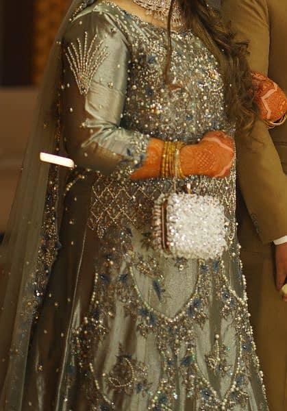 Silver Grey Walima Bridal Dress 2