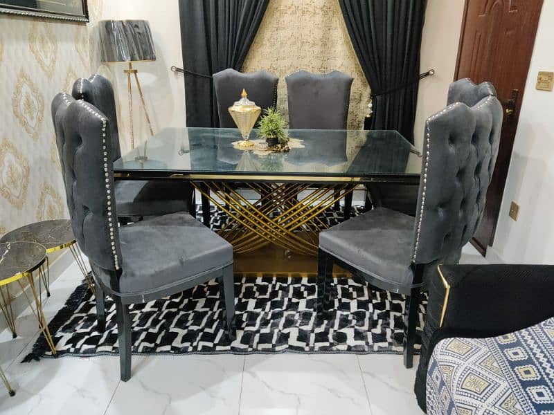 modern style 6 chair dinning table 1