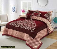 5 pcs Velvet Jacguard printed Double bed Bridal Set cash on delivery