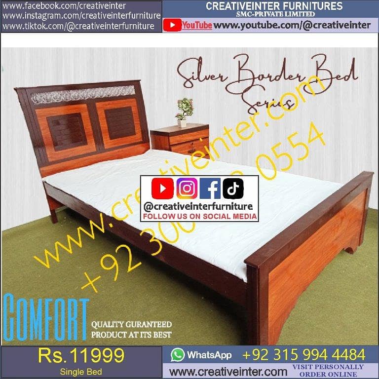 Double Bed King Size SIngle Full Size Queen Bedroom Cushion Wooden 19