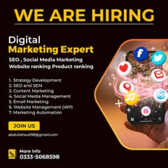 Job Available for digital marketing , Social media marketing SEO