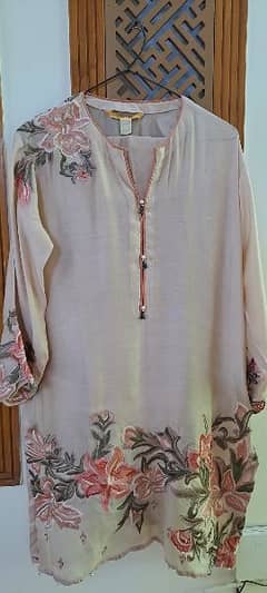 nishat shirt & limelight trouser with crush dupatta