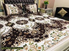 2 pcs crystal cotton printed double bed sheet