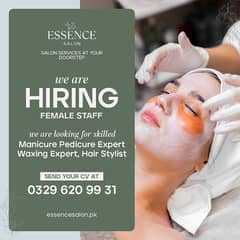Female Staff Required (Hairstylist & Skin Specialist)