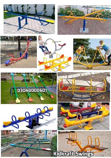 Outdoor Swings, Indoor Swings, Slides, Seesaw, Monkey bar, Jungle gym 9