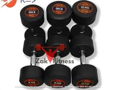 Rubber Coated Dumbbells|Home Gym Fitness Equipment