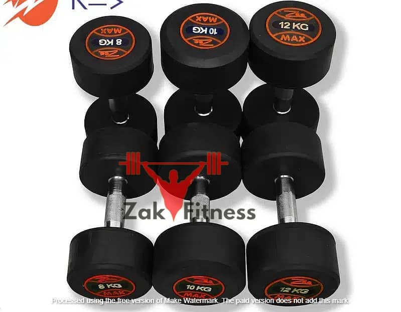 Rubber Coated Dumbbells|Home Gym Fitness Equipment 0