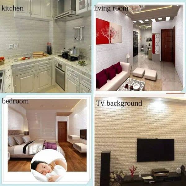 3D Wall  Brick Bedroom Home Decor Waterproof Self Adhesive Wallpaper 4