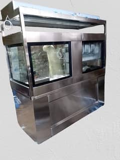 Shawarma Counters stainless steel body with fryer & hot plate size 6ft