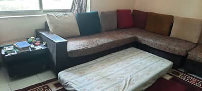 Lshaped sofa two sides and  one  centre  table for sale