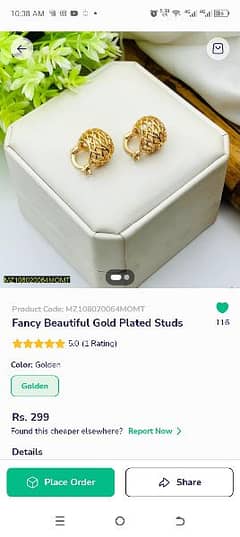 fancy beautiful gold plated studs