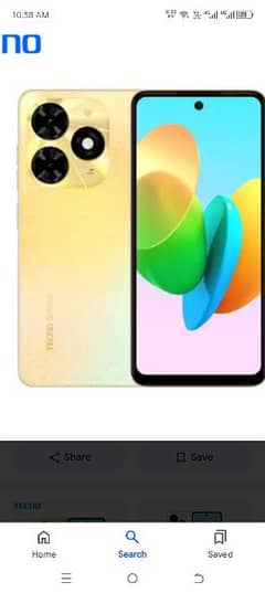 Tecno spark 20c 8 128 open box hein golden color